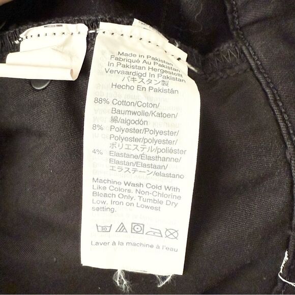 Madewell 9" Mid-Rise Button Front High Waist‎ Skinny Jeans M3088 Black Size 28 - Picture 7 of 8